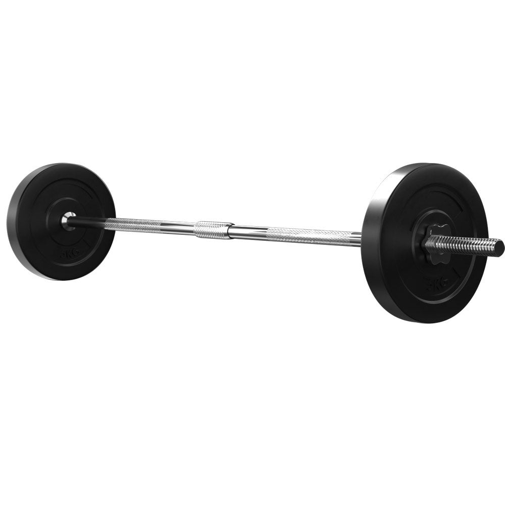 18KG Barbell Weight Set Plates Bar Bench Press Fitness Exercise Home