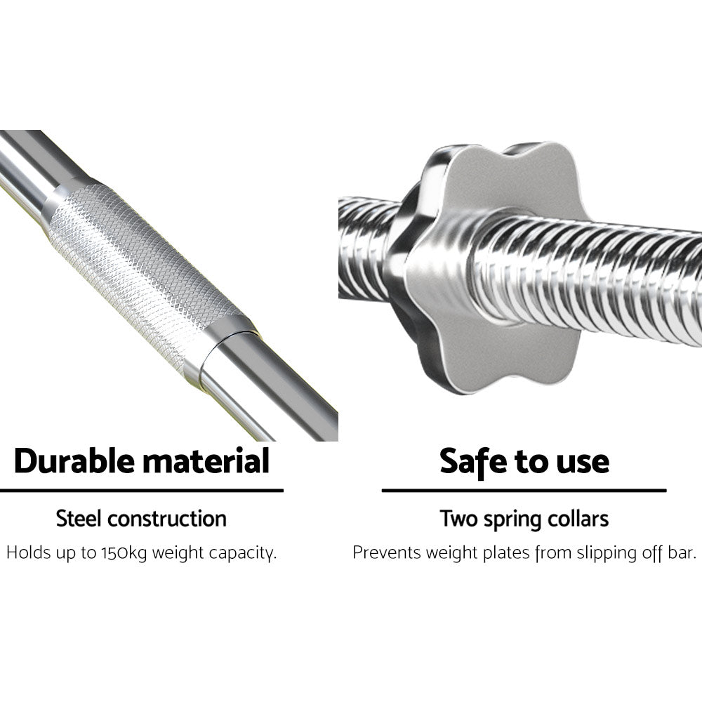 18KG Barbell Weight Set Plates Bar Bench Press Fitness Exercise Home