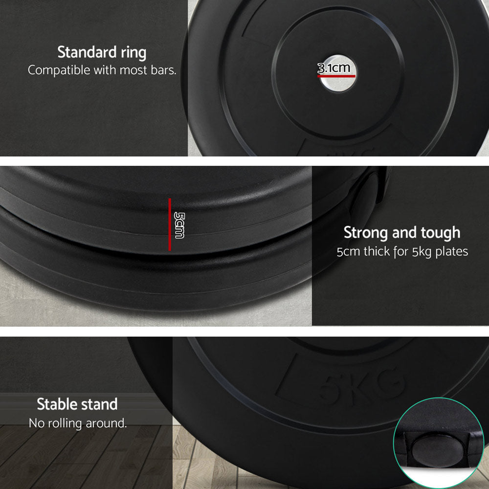 18KG Barbell Weight Set Plates Bar Bench Press Fitness Exercise Home