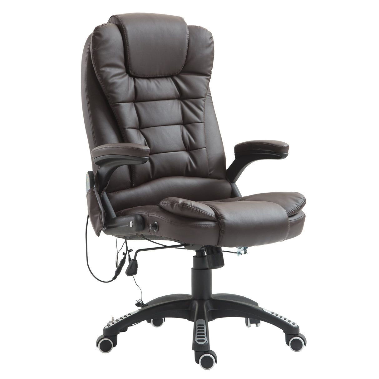 HOMCOM Heated Ergonomic Massage Chair Swivel High Back Leather