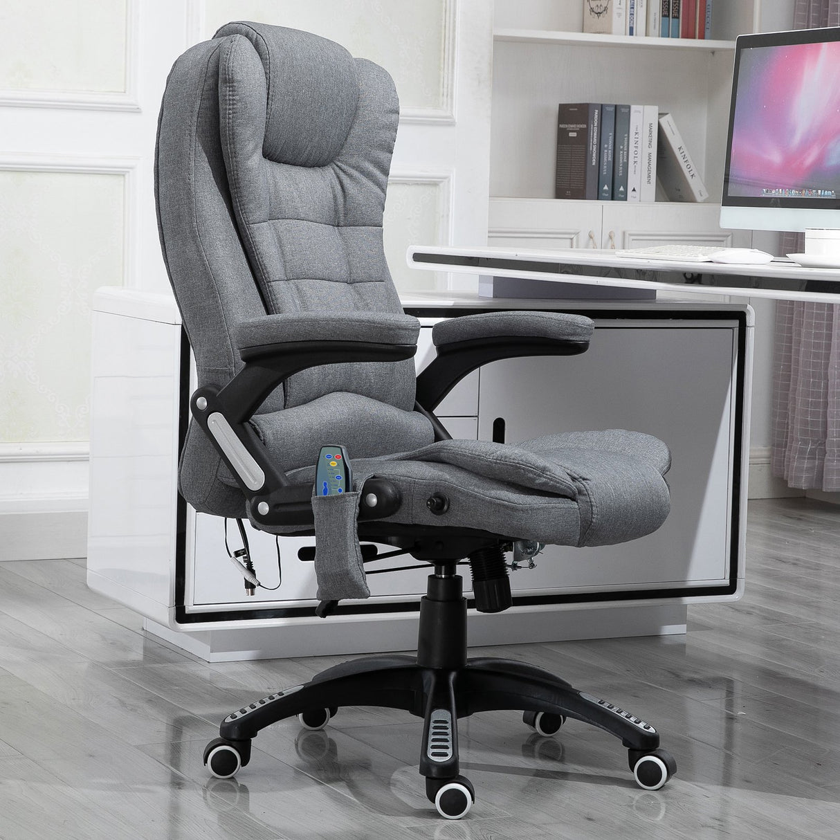 Vinsetto Massage Office Chair Relax Head 130 Reclining Chair Grey