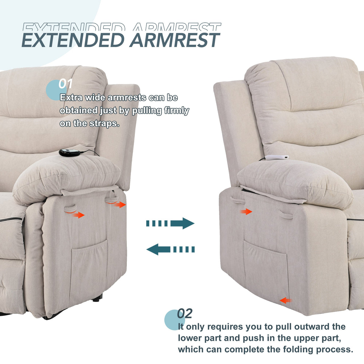 Massage Recliner,Power Lift Chair for Elderly with Adjustable Massage