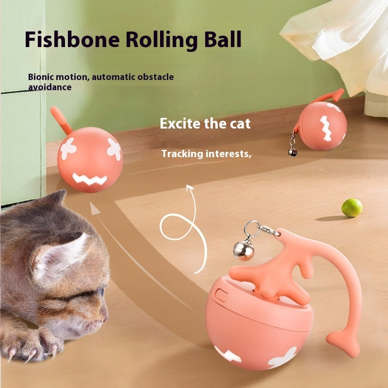 Smart Interactive Cat Toy Ball – USB Rechargeable Self-Play Pet Toy with Bell.