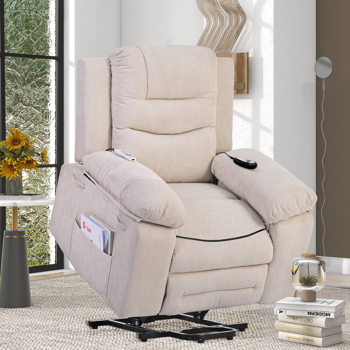 Massage Recliner,Power Lift Chair for Elderly with Adjustable Massage