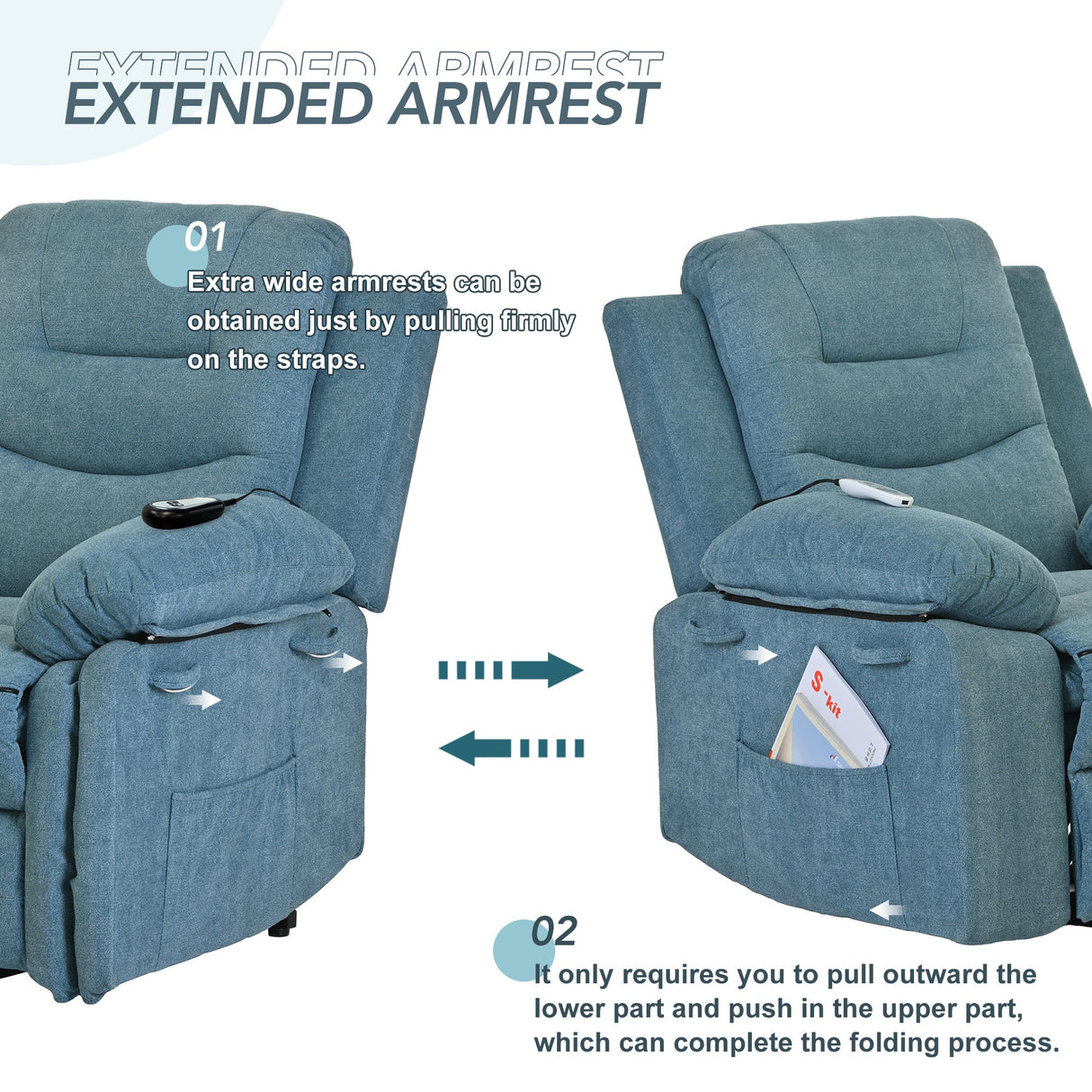 Massage Recliner,Power Lift Chair for Elderly with Adjustable Massage