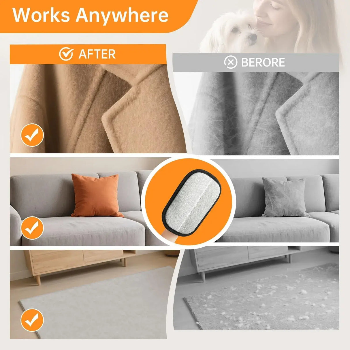 (Free Today) FurZap™ PRO: Electrostatic Pet Hair Remover Glove