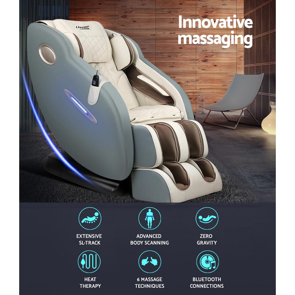 Livemor Electric Massage Chair Recliner SL Track Shiatsu Heat Back
