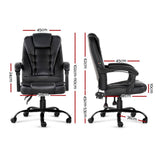 Artiss Electric Massage Office Chairs PU Leather Recliner Computer