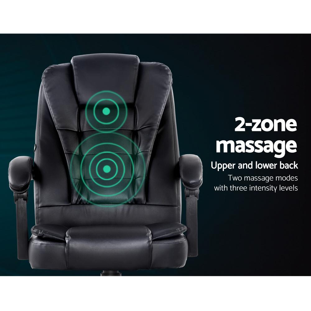 Artiss Electric Massage Office Chairs PU Leather Recliner Computer