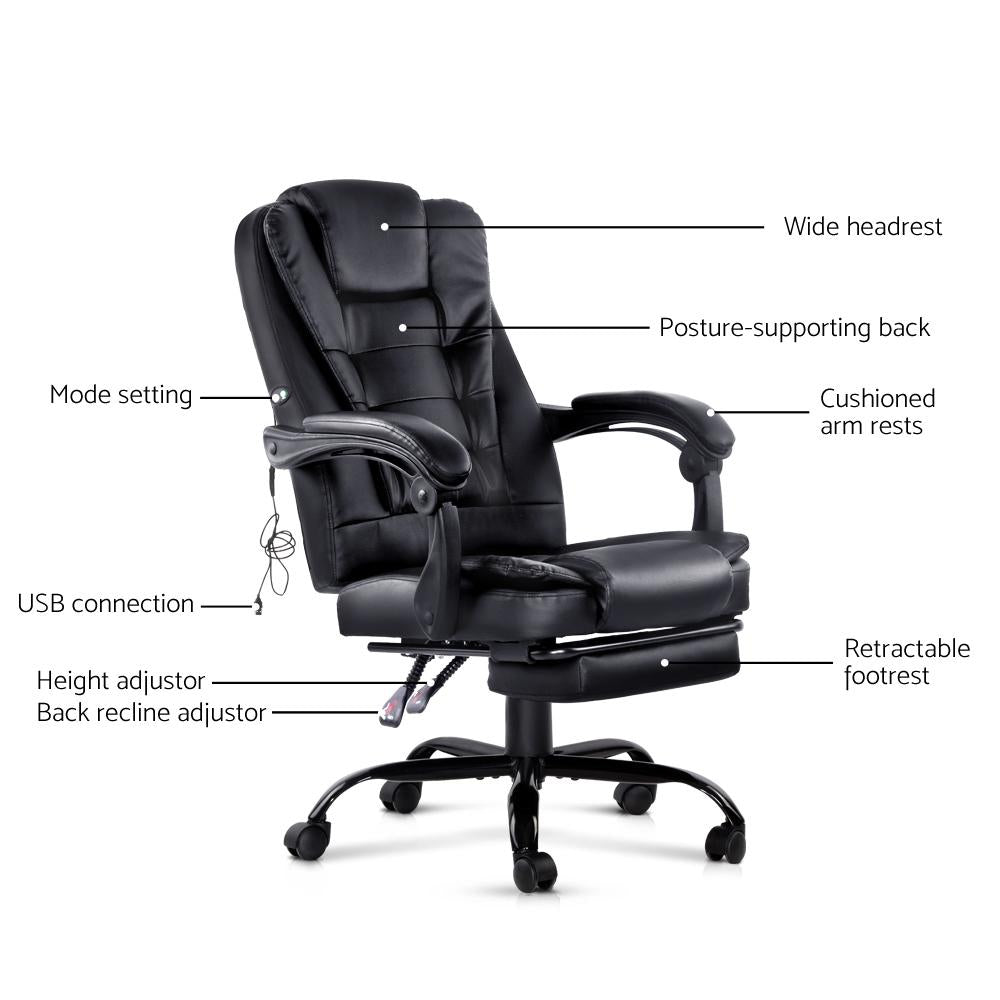 Artiss Electric Massage Office Chairs Recliner Computer Gaming Seat