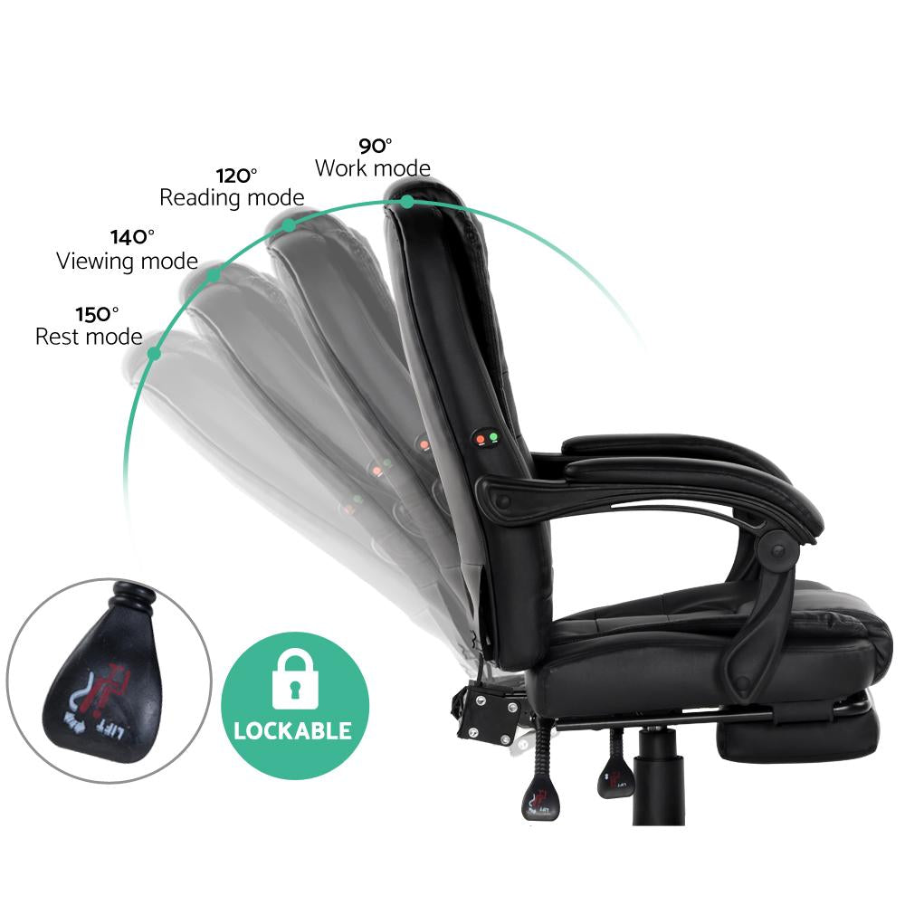 Artiss Electric Massage Office Chairs Recliner Computer Gaming Seat