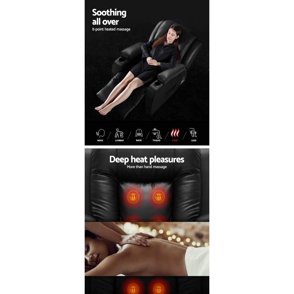 Artiss Electric Massage Chair Recliner Luxury Lounge Sofa Armchair