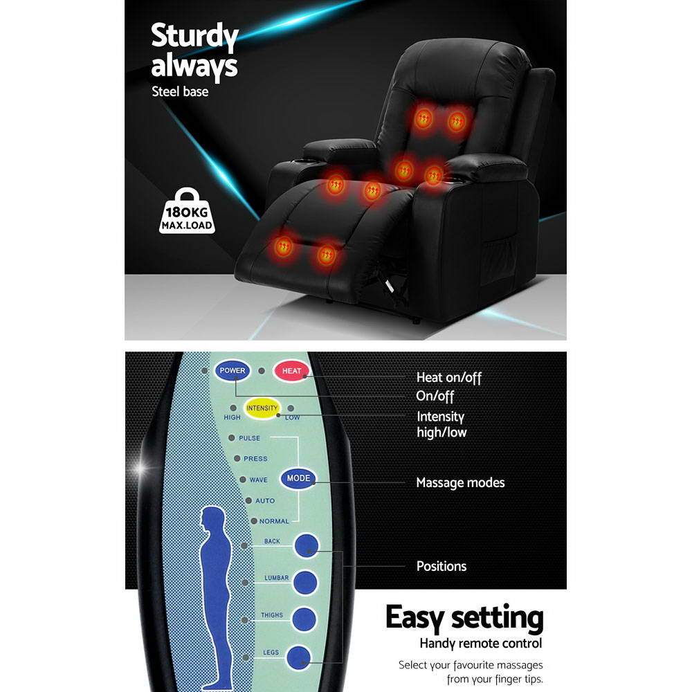 Artiss Electric Massage Chair Recliner Luxury Lounge Sofa Armchair