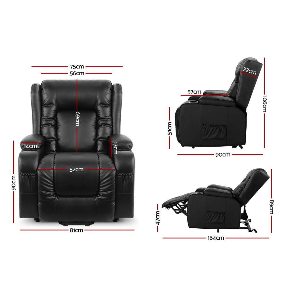 Artiss Electric Recliner Chair Lift Heated Massage Chairs Lounge Sofa