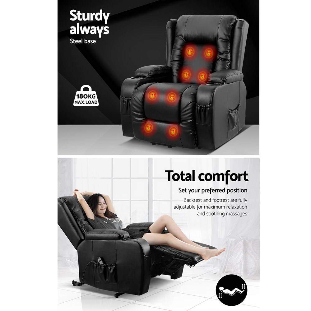 Artiss Electric Recliner Chair Lift Heated Massage Chairs Lounge Sofa