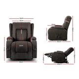 Artiss Electric Recliner Chair Lift Heated Massage Chairs Fabric