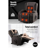 Artiss Electric Recliner Chair Lift Heated Massage Chairs Fabric