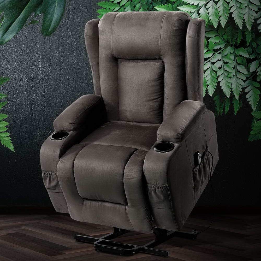 Artiss Electric Recliner Chair Lift Heated Massage Chairs Fabric