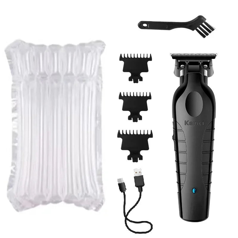 Kemei Men's Cordless Hair Clipper USB Rechargeable Zero Gap Trimmer Electric Hair Clipper Original Blade Accessories KM-2299