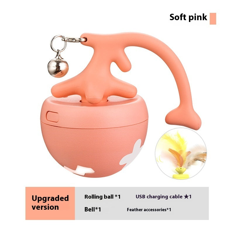 Smart Interactive Cat Toy Ball – USB Rechargeable Self-Play Pet Toy with Bell.