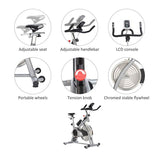 Soozier Adjustable Upright Exercise Bike Cycling Trainer Home Gym