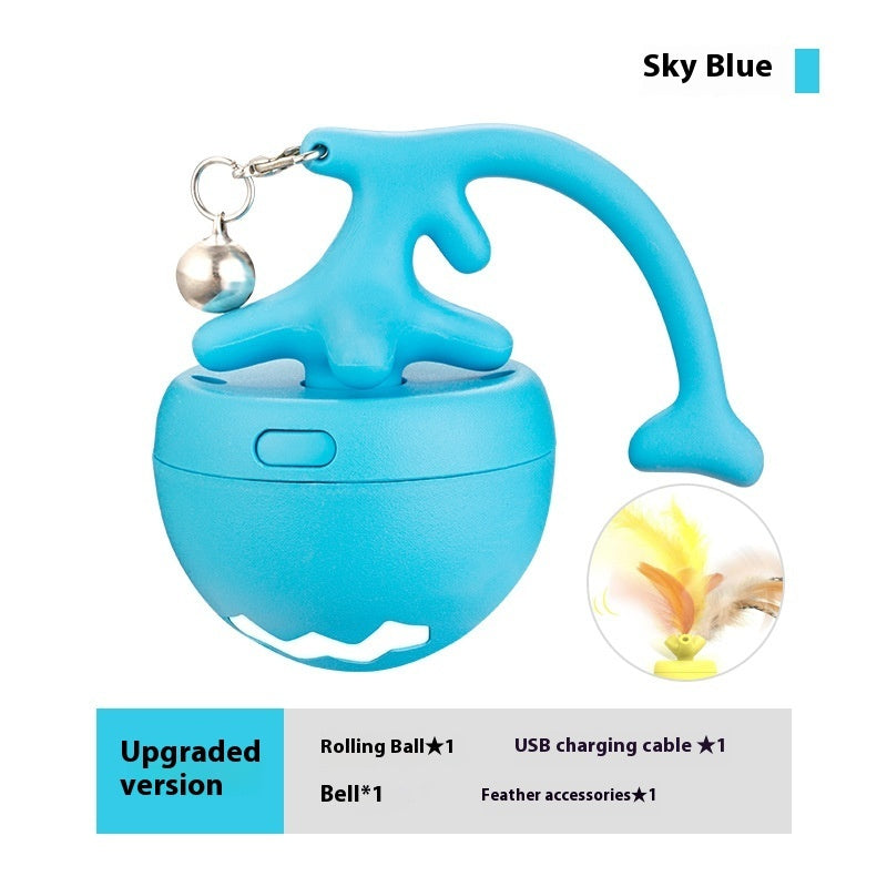 Smart Interactive Cat Toy Ball – USB Rechargeable Self-Play Pet Toy with Bell.