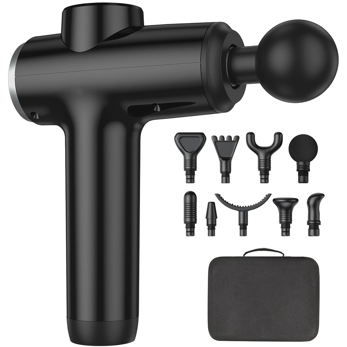1pc GVBER Deep Tissue Impact Massage Gun 30 Adjustable Speeds 9 Interchangeable Heads Rechargeable Lithium Battery Whole Body Percussion Massager Plastic with Storage Bag  Ideal for Black Friday  Christmas Gifts